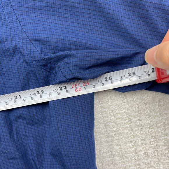 Calvin Klein Shirt Mens 17 1/2 Blue Plaid Regular Preppy Dress Shirt long sleeve - Picture 9 of 15